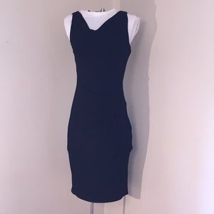 Black ruched bodycon dress